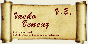 Vasko Bencuz vizit kartica